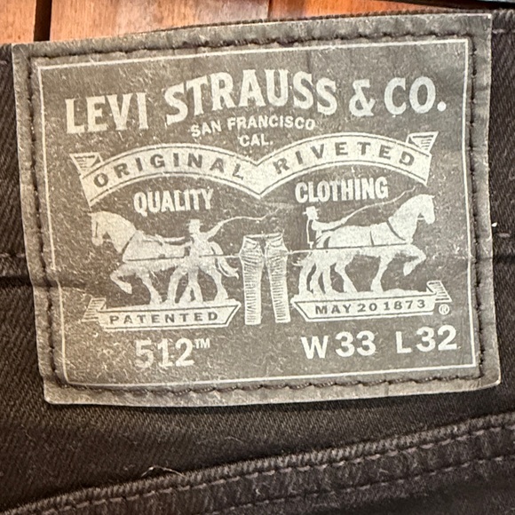 Levi's Men's 512 Slim Taper Fit Jeans 33x32 Black - Picture 6 of 9